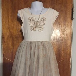 Beige and bronze (gold) lilt dress size:6X